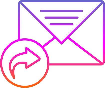 Forward Message Line Gradient Icon vector