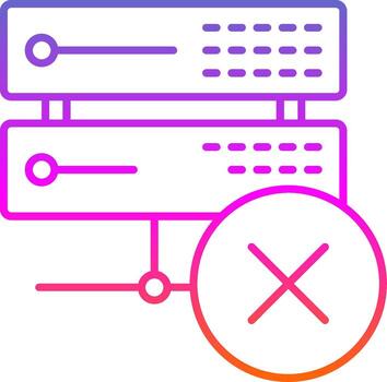 Eliminar datos línea degradado icono vector