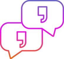 Quotation Line Gradient Icon vector