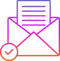 Open Email Line Gradient Icon vector