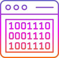 Binary Code Line Gradient Icon vector