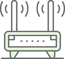 Router Green Light Fillay Icon vector