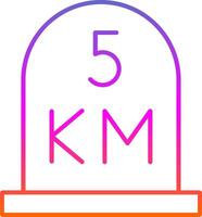 kilometer Line Gradient Icon vector