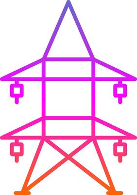 Electric Tower Line Gradient Icon