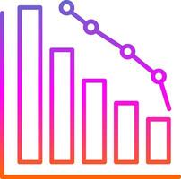 Decrease Line Gradient Icon vector