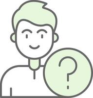 Question Green Light Fillay Icon vector