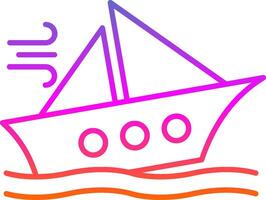 Shipwreck Line Gradient Icon vector