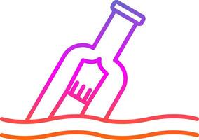 Message In A Bottle Line Gradient Icon vector