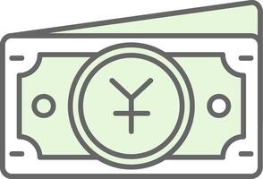 Yuan Green Light Fillay Icon vector