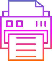 icono de gradiente de línea de impresora vector