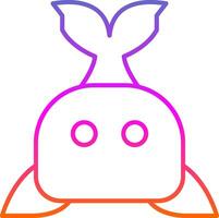 Whale Line Gradient Icon vector