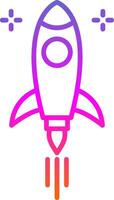 Rocket Line Gradient Icon vector