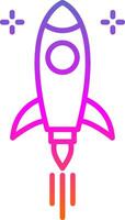 Rocket Line Gradient Icon vector