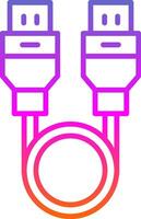 icono de gradiente de línea de cable usb vector