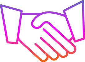 Hand Shaking Line Gradient Icon vector