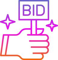 Bid Line Gradient Icon vector