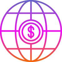 internacional negocio línea degradado icono vector
