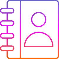 Contact Book Line Gradient Icon vector