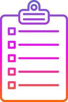icono de gradiente de línea de lista de verificación vector