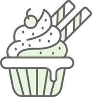 Cupcake Green Light Fillay Icon vector
