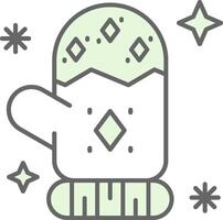 Mitten Green Light Fillay Icon vector