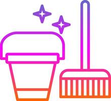 Cleaning Tools Line Gradient Icon vector