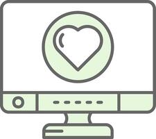 Heart Green Light Fillay Icon vector