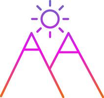Mountains Line Gradient Icon vector