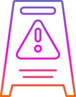 Hazard Sign Line Gradient Icon vector