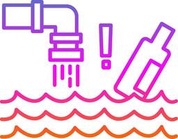 Water Pollution Line Gradient Icon vector