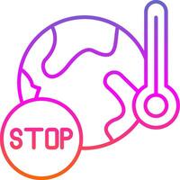 Stop Global Warming Line Gradient Icon vector