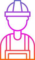 Builder Line Gradient Icon vector