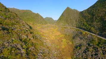 Aerial View Of Picturesque Mountain Landscape On The Ha Giang Loop, Vietnam video