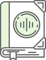 audio libro verde ligero relleno icono vector