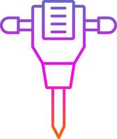 Jack Hammer Line Gradient Icon vector