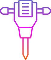 Jack Hammer Line Gradient Icon vector