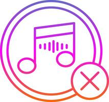 No Music Line Gradient Icon vector