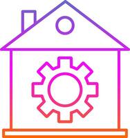 Home Setting Line Gradient Icon vector