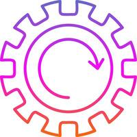 Gear Wheel Drawing Line Gradient Icon vector