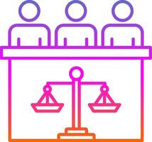 Court Jury Line Gradient Icon vector