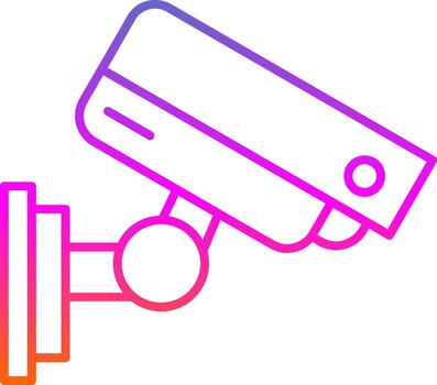 Security Camera Line Gradient Icon vector