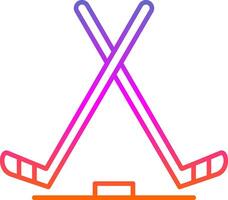 icono de gradiente de línea de hockey sobre hielo vector