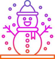 Snowman Line Gradient Icon vector