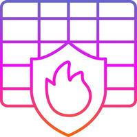 Firewall Line Gradient Icon vector