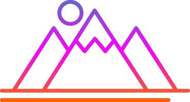 Mountain Line Gradient Icon vector