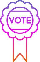Vote Badge Line Gradient Icon vector