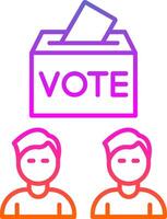 icono de gradiente de línea de votantes vector