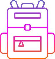 icono de gradiente de línea de mochila vector