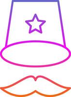 Top Hat Line Gradient Icon vector