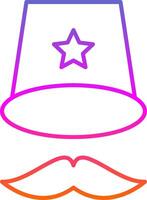 Top Hat Line Gradient Icon vector